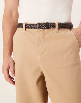ASOS DESIGN ASOS DESIGN bonded woven leather belt in black