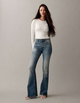 ASOS DESIGN ASOS DESIGN bootcut flare jeans in midwash-Blue