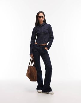 ASOS DESIGN ASOS DESIGN bootcut flare jeans in pinstripe - part of a set-Navy