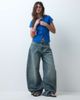 ASOS DESIGN ASOS DESIGN bow barrel leg jeans in smoke blue - 1
