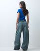 ASOS DESIGN ASOS DESIGN bow barrel leg jeans in smoke blue - 3