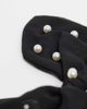 ASOS DESIGN ASOS DESIGN bow scrunchie in pearl embellished black velvet - 3