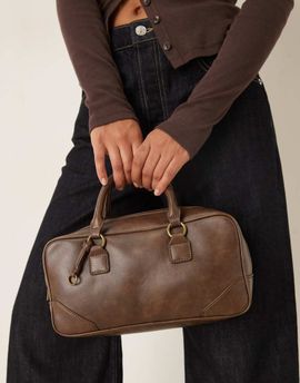 ASOS DESIGN ASOS DESIGN bowler mini purse in washed brown