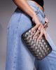 ASOS DESIGN ASOS DESIGN box clutch bag with crossbody strap in gunmetal-Silver - 4