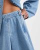ASOS DESIGN ASOS DESIGN box pleat mini skirt in light wash denim-Blue - 3