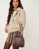 ASOS DESIGN ASOS DESIGN boxy bowler bag with tonal strap in burgundy-Red - 1