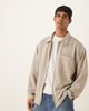ASOS DESIGN ASOS DESIGN boxy coach shacket in textured ecru stripe-Neutral - 1
