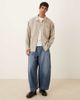 ASOS DESIGN ASOS DESIGN boxy coach shacket in textured ecru stripe-Neutral - 2