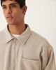 ASOS DESIGN ASOS DESIGN boxy coach shacket in textured ecru stripe-Neutral - 3