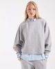 ASOS DESIGN ASOS DESIGN boxy crop brushback sweatshirt in gray heather - 1