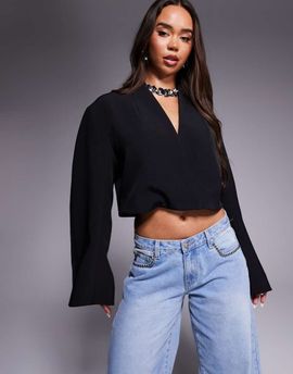 ASOS DESIGN ASOS DESIGN boxy moulded sleeve blazer in black