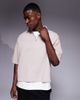 ASOS DESIGN ASOS DESIGN boxy overhead plisse regular shirt in mushroom-Neutral - 1