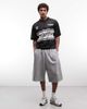 ASOS DESIGN ASOS DESIGN boxy oversized drop shoulder T-shirt with football graphic in black airtex fabric - 1