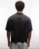 ASOS DESIGN ASOS DESIGN boxy oversized drop shoulder T-shirt with football graphic in black airtex fabric - 3