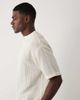 ASOS DESIGN ASOS DESIGN boxy oversized Henley T-shirt in cream textured fabric-White - 4
