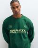 ASOS DESIGN ASOS DESIGN boxy oversized long sleeve t-shirt with Brazil graphic in washed green - 4