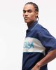 ASOS DESIGN ASOS DESIGN boxy oversized polo shirt with cut and sew paneling and sports graphic in dark blue-Navy - 4