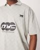 ASOS DESIGN ASOS DESIGN boxy oversized polo with sports graphic in gray - 4