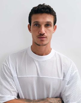 ASOS DESIGN ASOS DESIGN boxy oversized T-shirt in white athletic mesh