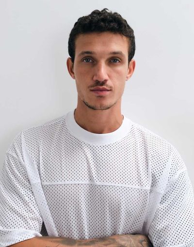 ASOS DESIGN ASOS DESIGN boxy oversized T-shirt in white athletic mesh
