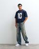 ASOS DESIGN ASOS DESIGN boxy oversized t-shirt with 10 graphic in navy athletic mesh - 2