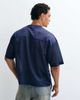ASOS DESIGN ASOS DESIGN boxy oversized t-shirt with 10 graphic in navy athletic mesh - 3