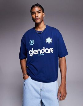 ASOS DESIGN ASOS DESIGN boxy oversized t-shirt with athletic graphic in navy