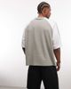 ASOS DESIGN ASOS DESIGN boxy oversized t-shirt with cut and sew paneling and athletic graphic in gray - 2