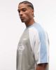 ASOS DESIGN ASOS DESIGN boxy oversized t-shirt with cut and sew paneling and athletic graphic in gray - 3