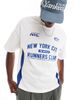 ASOS DESIGN ASOS DESIGN boxy oversized t-shirt with cut and sew paneling and athletic graphics in cream-White - 1