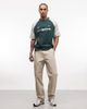 ASOS DESIGN ASOS DESIGN boxy oversized t-shirt with cut and sew paneling and sports graphics in green - 3