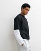 ASOS DESIGN ASOS DESIGN boxy oversized T-shirt with double layer in white and black sports mesh - 1