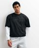 ASOS DESIGN ASOS DESIGN boxy oversized T-shirt with double layer in white and black sports mesh - 2