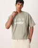 ASOS DESIGN ASOS DESIGN boxy oversized T-shirt with front chest graphic in gray green - 1