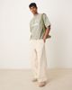 ASOS DESIGN ASOS DESIGN boxy oversized T-shirt with front chest graphic in gray green - 3