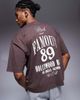ASOS DESIGN ASOS DESIGN boxy oversized T-shirt with grunge sports graphic in brown - 1