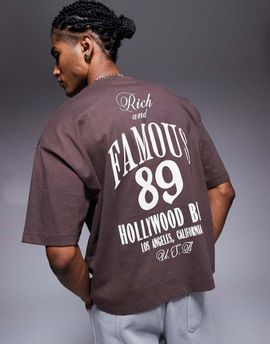 ASOS DESIGN ASOS DESIGN boxy oversized T-shirt with grunge sports graphic in brown