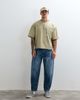 ASOS DESIGN ASOS DESIGN boxy oversized T-shirt with henley and graphic in washed green - 3