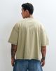 ASOS DESIGN ASOS DESIGN boxy oversized T-shirt with henley and graphic in washed green - 4