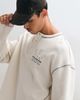 ASOS DESIGN ASOS DESIGN boxy oversized T-shirt with henley and print in cream waffle-White - 2