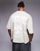 ASOS DESIGN ASOS DESIGN boxy oversized T-shirt with sports graphic in beige-Neutral - 1