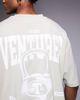 ASOS DESIGN ASOS DESIGN boxy oversized T-shirt with sports graphic in beige-Neutral - 3