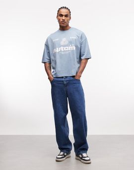 ASOS DESIGN ASOS DESIGN boxy oversized T-shirt with sports graphic in blue