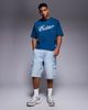 ASOS DESIGN ASOS DESIGN boxy oversized t-shirt with text graphic in blue - 2