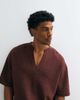 ASOS DESIGN ASOS DESIGN boxy oversized T-shirt with V-neck in brown texture - 2