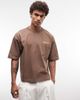 ASOS DESIGN ASOS DESIGN boxy oversized T-shirt with vacation graphic in washed brown - 4