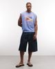 ASOS DESIGN ASOS DESIGN boxy oversized tank with tennis graphic in washed blue - 2