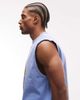 ASOS DESIGN ASOS DESIGN boxy oversized tank with tennis graphic in washed blue - 4