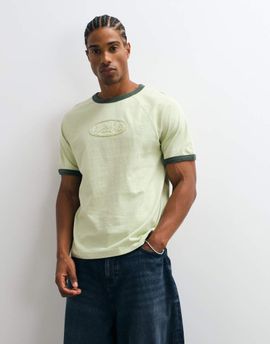 ASOS DESIGN ASOS DESIGN boxy regular ringer T-shirt in washed green
