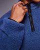 ASOS DESIGN ASOS DESIGN boxy relaxed quarter zip borg sweatshirt in blue - 3